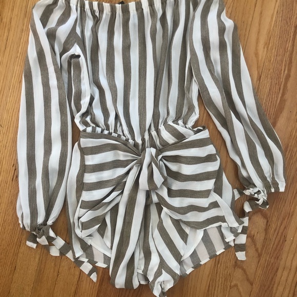 Other - Striped off shoulder romper